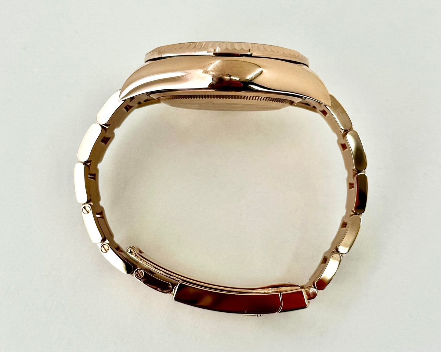 Rolex Sky-Dweller Rose Gold White Index Dial Fluted Bezel Oyster Bracelet 326935 - Luxury Time NYC