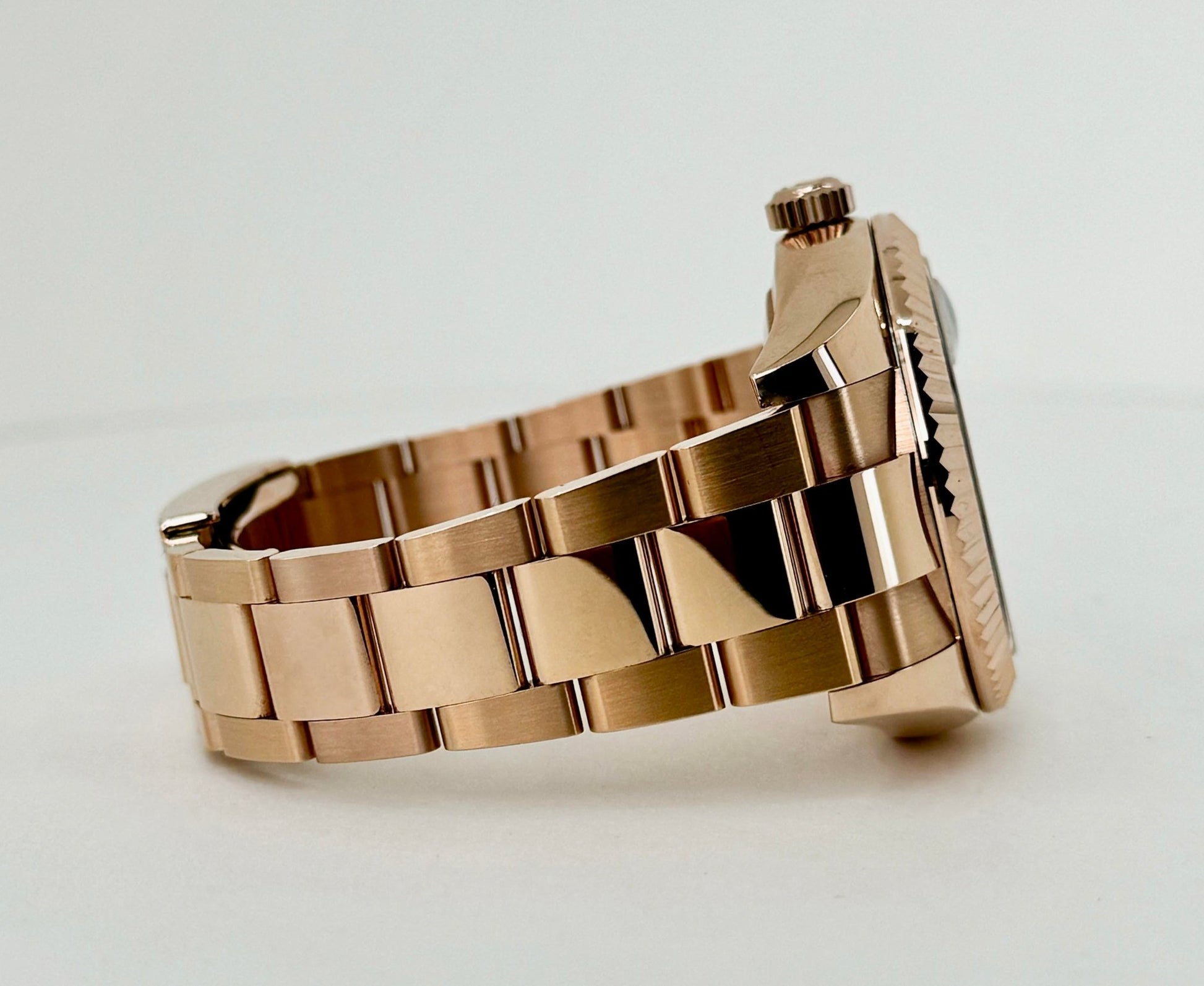 Rolex Sky-Dweller Rose Gold White Index Dial Fluted Bezel Oyster Bracelet 326935 - Luxury Time NYC