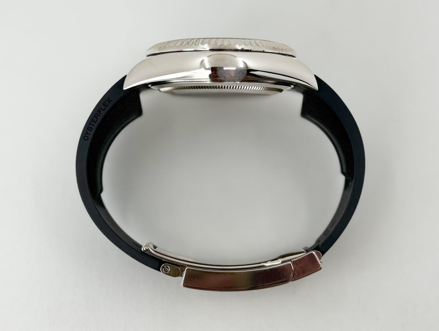 Rolex Sky-Dweller White Gold Bright Black Index Dial Oysterflex Rubber Strap 336239 - Luxury Time NYC