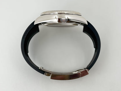 Rolex Sky-Dweller White Gold Bright Black Index Dial Oysterflex Rubber Strap 336239 - Luxury Time NYC