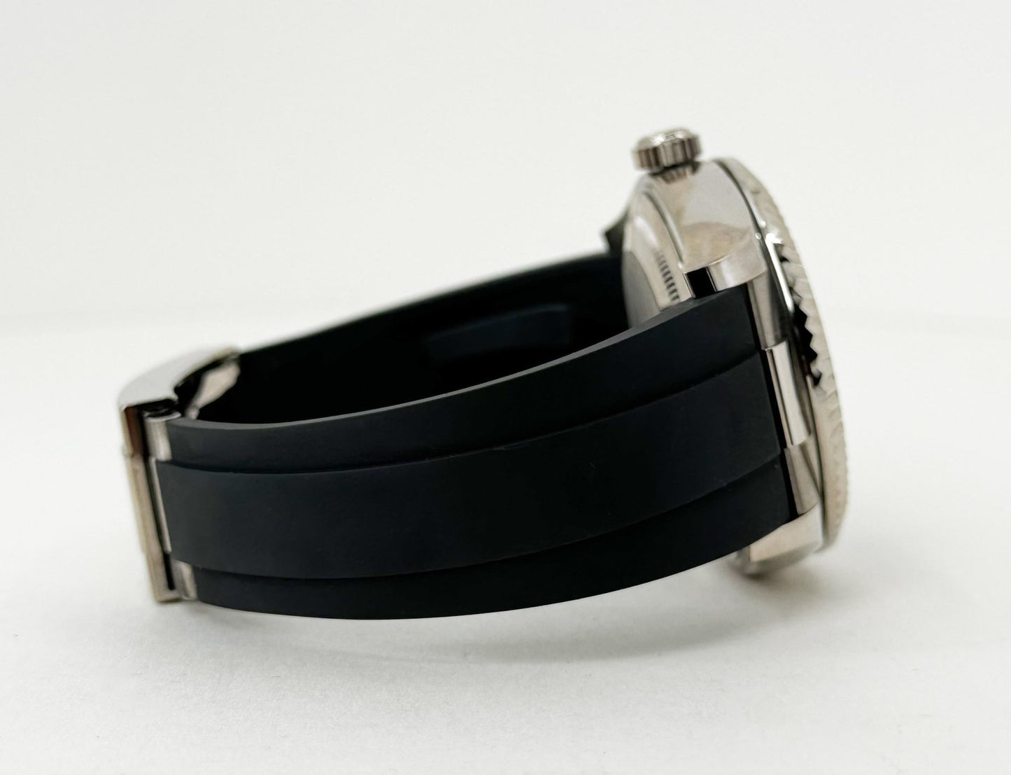 Rolex Sky-Dweller White Gold Bright Black Index Dial Oysterflex Rubber Strap 336239 - Luxury Time NYC