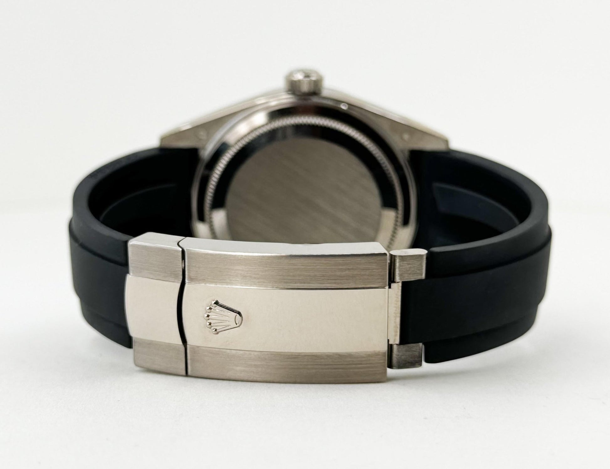 Rolex Sky-Dweller White Gold Bright Black Index Dial Oysterflex Rubber Strap 336239 - Luxury Time NYC