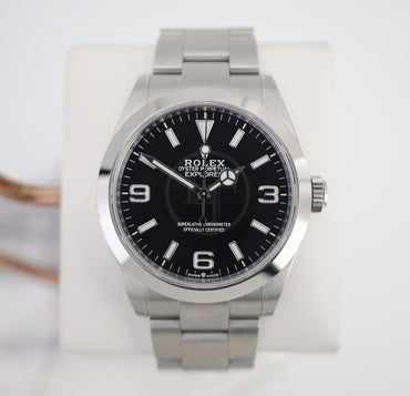 Rolex Stainless Steel Oyster Perpetual Explorer - Black Dial - Oyster Bracelet - 124270 - Luxury Time NYC