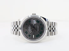 Load image into Gallery viewer, Rolex Steel Datejust 41 Watch - Smooth Bezel - Slate Green Roman Dial - Jubilee Bracelet - 126300 slgrj - Luxury Time NYC