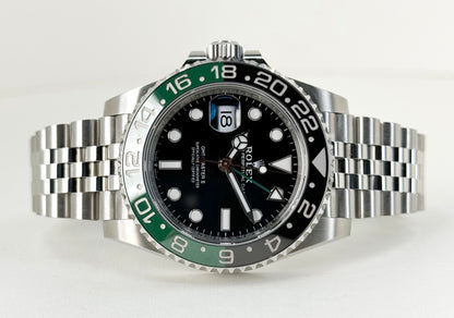 Rolex Steel GMT-Master II 40 Watch - "Sprite" - Black Dial - Jubilee Bracelet - 126720VTNR - Luxury Time NYC