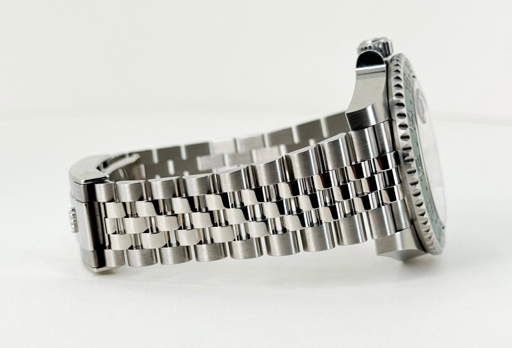 Rolex Steel GMT-Master II 40 Watch - "Sprite" - Black Dial - Jubilee Bracelet - 126720VTNR - Luxury Time NYC