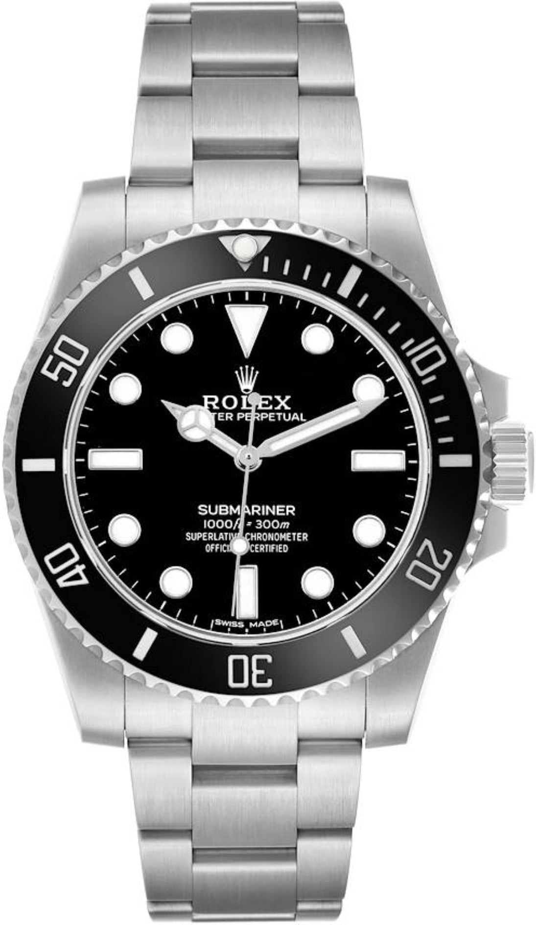 Rolex Submariner No Date Stainless Steel Black Dial & Ceramic Bezel Oyster Bracelet 114060