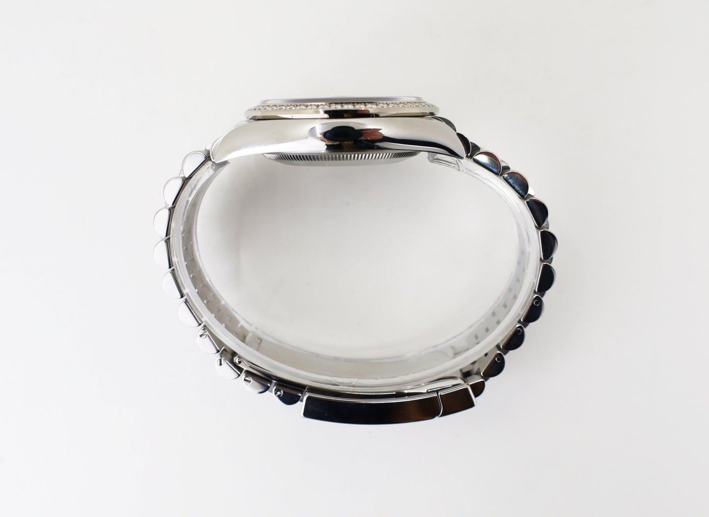 Rolex White Rolesor Datejust 36 Watch - Diamond Bezel - Olive Green Palm Motif Index 6 Dial - Jubilee Bracelet - 126284rbr ogpmij - Luxury Time NYC