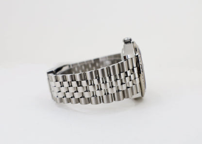 Rolex White Rolesor Datejust 36 Watch - Diamond Bezel - Olive Green Palm Motif Index 6 Dial - Jubilee Bracelet - 126284rbr ogpmij - Luxury Time NYC