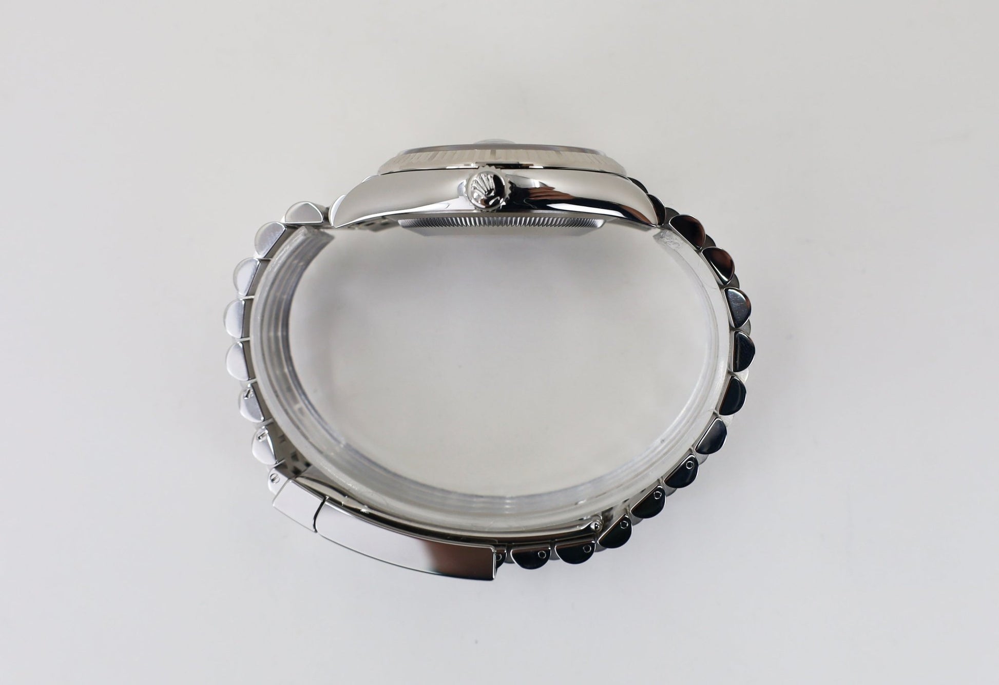 Rolex White Rolesor Datejust 36 Watch - Fluted Bezel - Olive Green Palm Motif Diamond 6 Dial - Jubilee Bracelet - 126234 ogpmdj - Luxury Time NYC