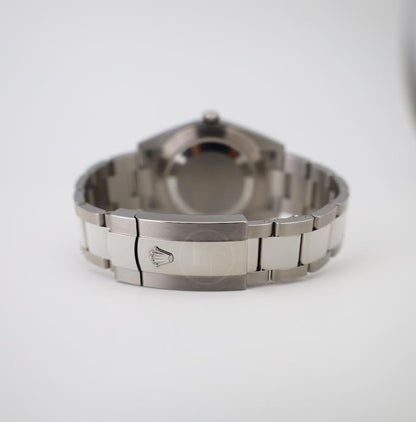 Rolex White Rolesor Datejust 41 Watch - Fluted Bezel - Mint Green Index Dial - Oyster Bracelet - 126334 - Luxury Time NYC