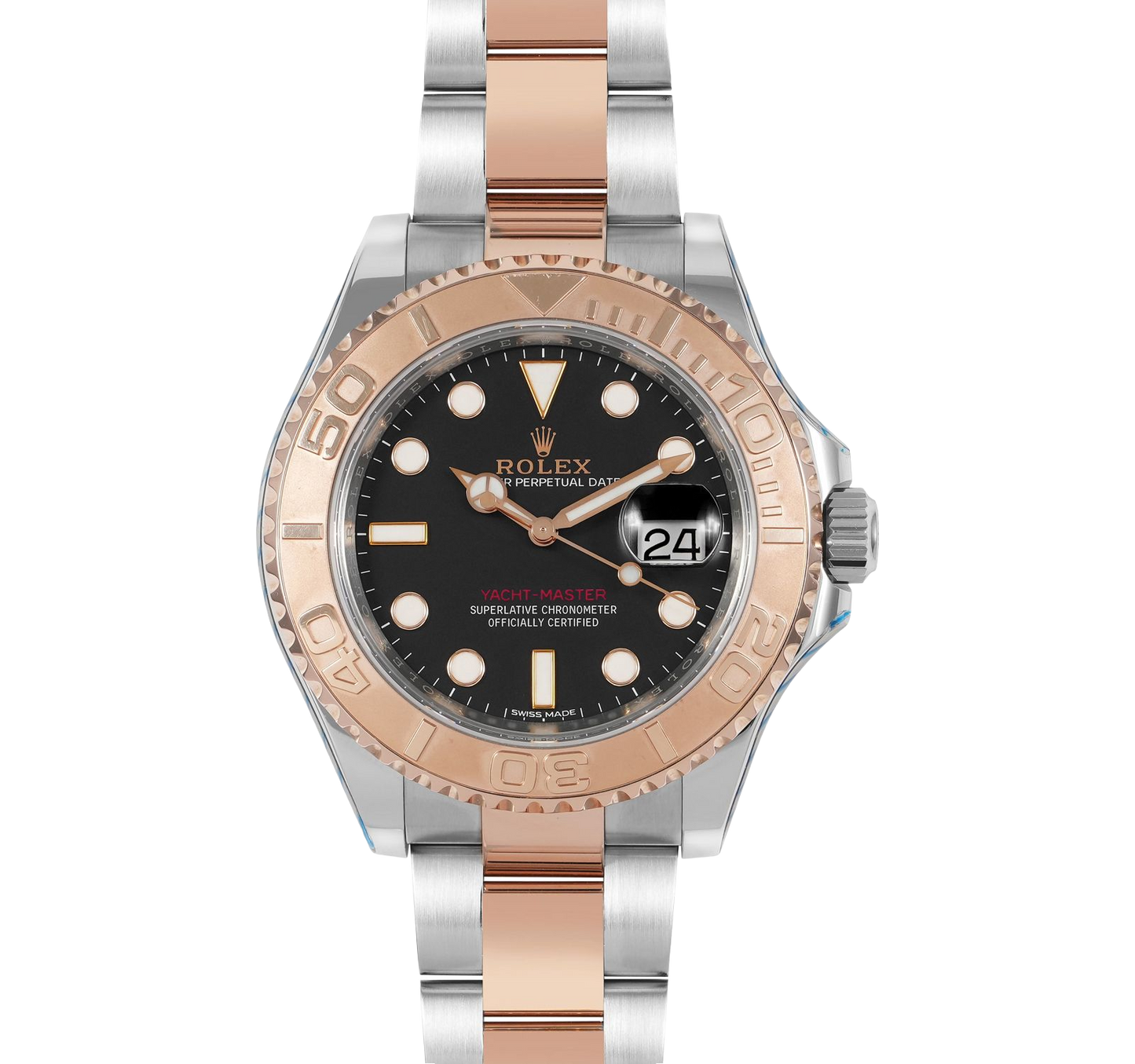 Rolex Yacht-Master 40 Everose Rose Gold/Steel Chocolate Brown Dial Gold Bezel Oyster Bracelet 116621