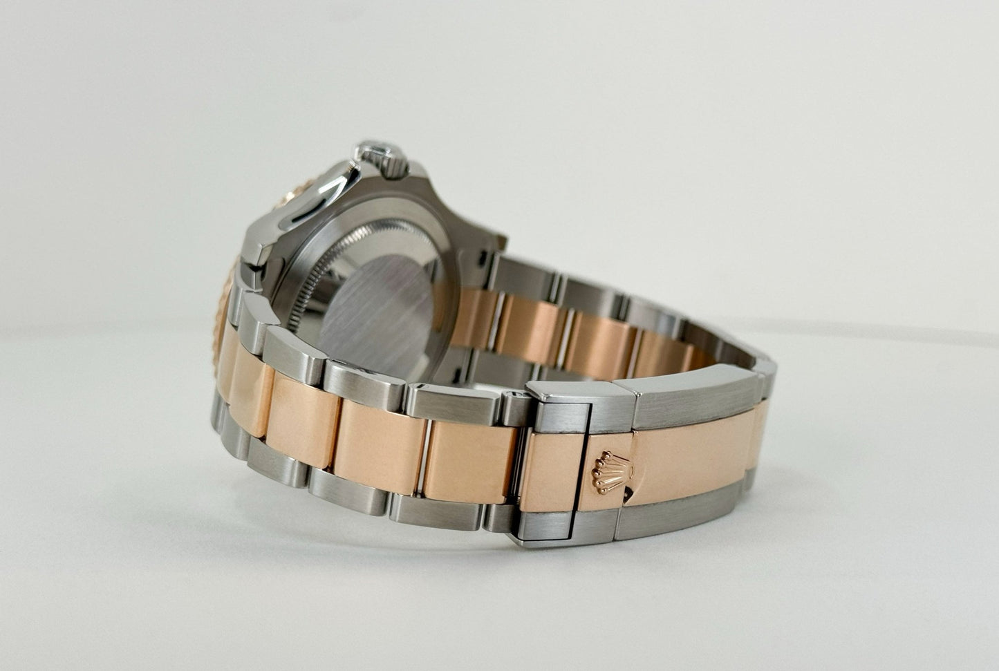 Rolex Yacht-Master 40 Everose Rose Gold/Steel Chocolate Brown Dial Gold Bezel Oyster Bracelet 116621 - Luxury Time NYC