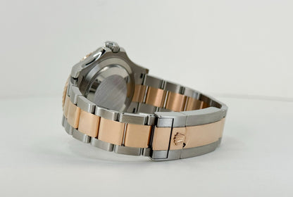 Rolex Yacht-Master 40 Everose Rose Gold/Steel Chocolate Brown Dial Gold Bezel Oyster Bracelet 116621 - Luxury Time NYC