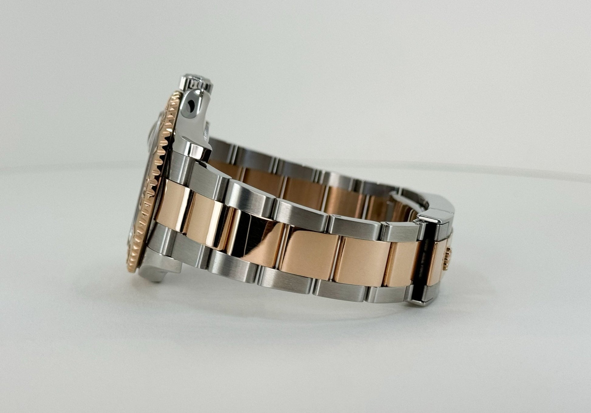 Rolex Yacht-Master 40 Everose Rose Gold/Steel Chocolate Brown Dial Gold Bezel Oyster Bracelet 116621 - Luxury Time NYC