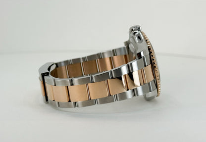 Rolex Yacht-Master 40 Everose Rose Gold/Steel Chocolate Brown Dial Gold Bezel Oyster Bracelet 116621 - Luxury Time NYC