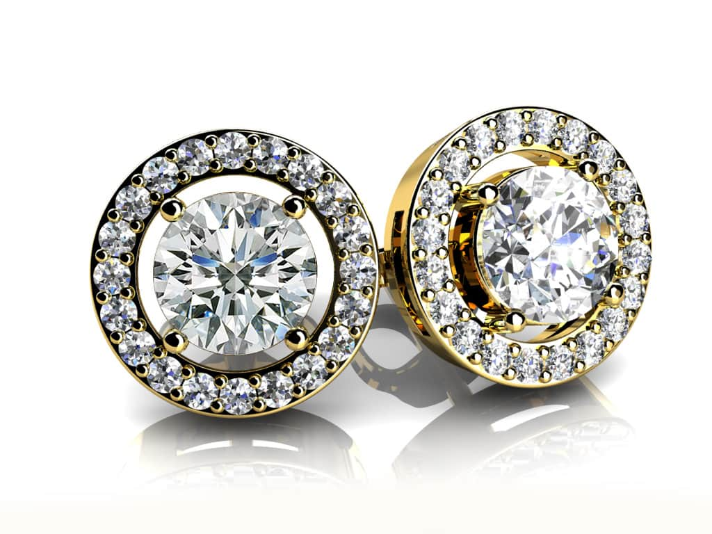 Romanced By Diamonds Lab - Grown Diamond Stud Earrings with 0.74 ct. (2X0.25 ct. center diamonds) - Luxury Time NYC