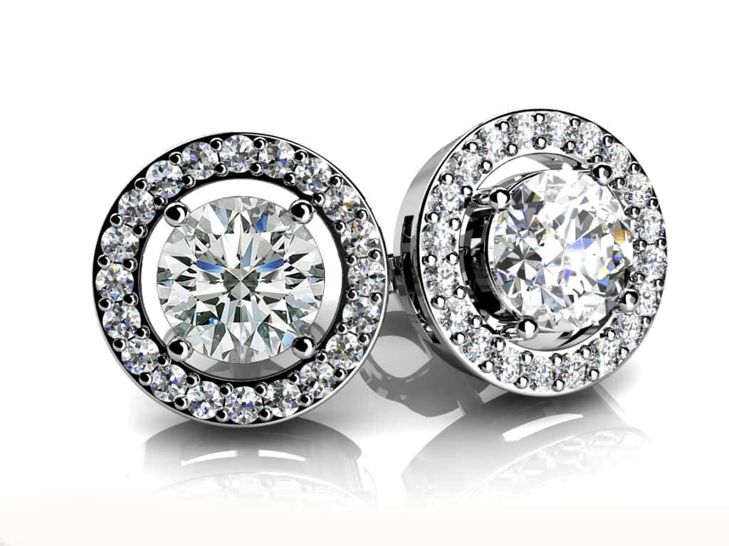 Romanced By Diamonds Lab - Grown Diamond Stud Earrings with 1.28 ct. (2X0.50 ct. center diamonds) - Luxury Time NYC