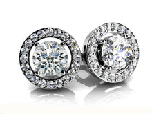 Load image into Gallery viewer, Romanced By Diamonds Stud Diamond Earrings with 0.74 ct. (2X0.25 ct. center diamonds) - Luxury Time NYC