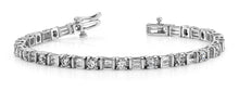 Load image into Gallery viewer, Round And Baguette Diamond Bracelet with 4.00 ct.(finished) 3x1.5mm, 3mm - Luxury Time NYC