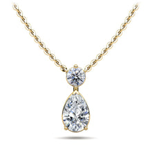 Load image into Gallery viewer, Round and Pear Diamond Pendant with 0.49 ct.(finished) 6x4mm, 3.7mm - Luxury Time NYC