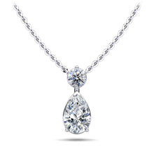 Load image into Gallery viewer, Round and Pear Diamond Pendant with 0.49 ct.(finished) 6x4mm, 3.7mm - Luxury Time NYC