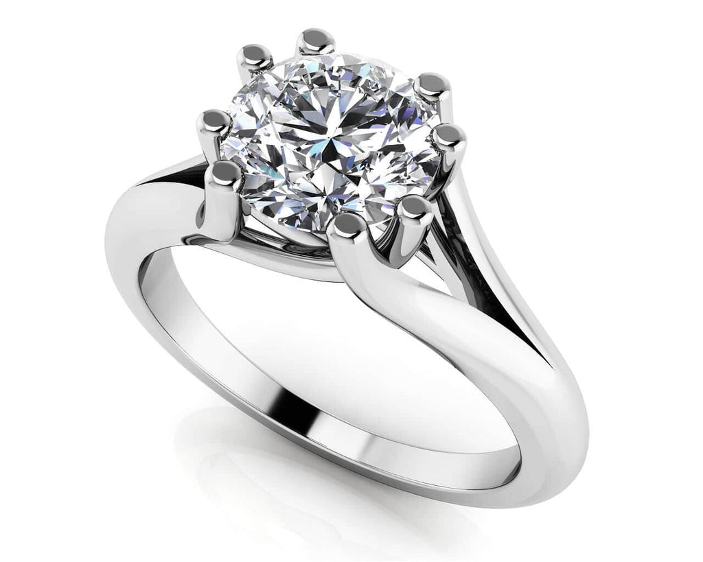 Round Brilliant Cut Eight Prongs Lab - Grown Diamond Solitaire Engagement Ring with 0.50 ct.(finished) 5mm - Luxury Time NYC