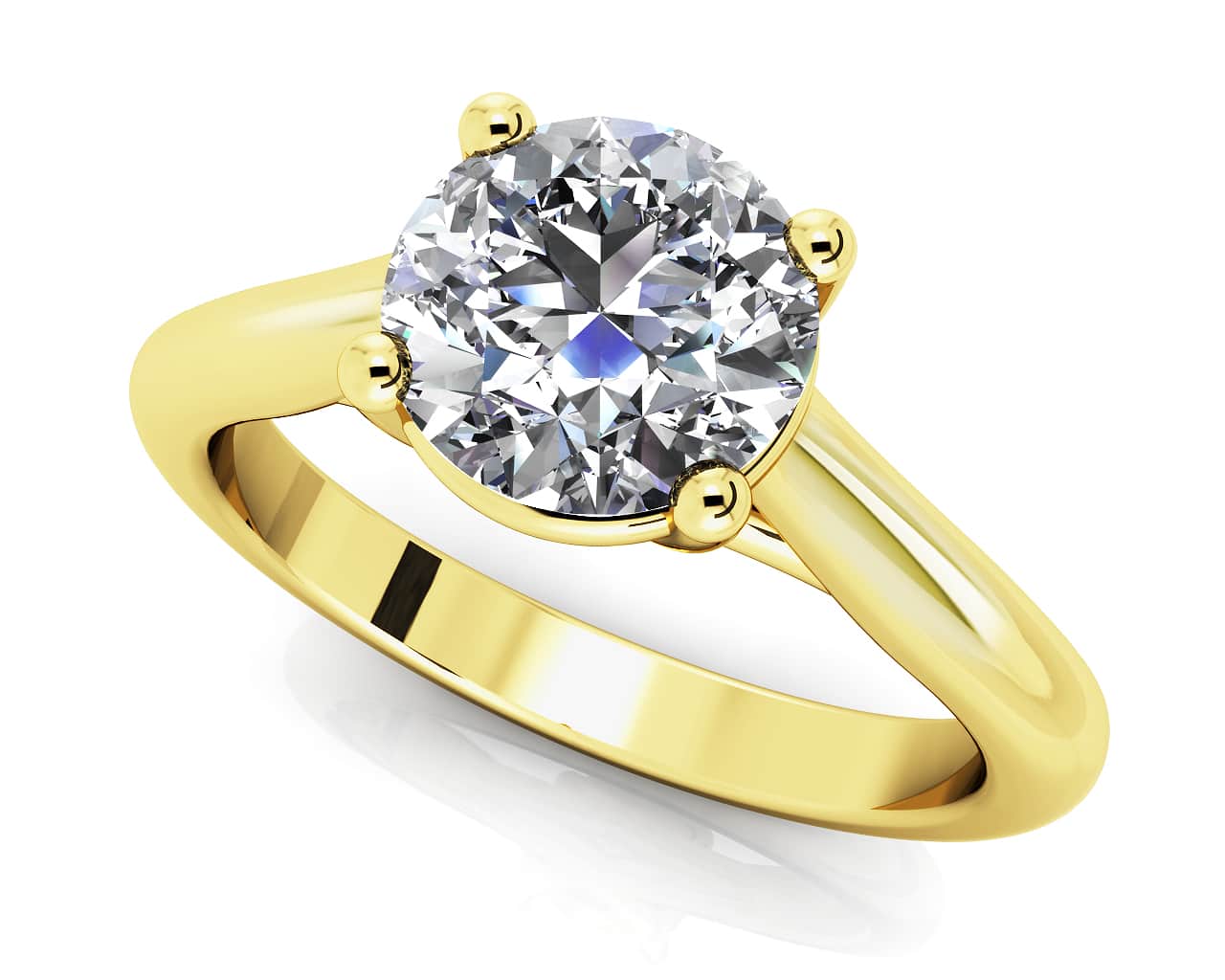 Round Brilliant Cut Solitaire Diamond Ring with 1.00 ct.(finished) 6.5mm - Luxury Time NYC