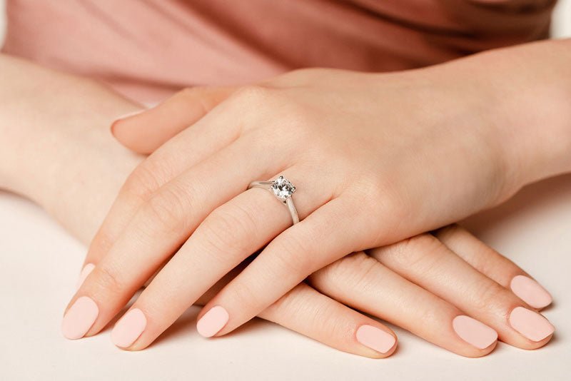 Round Brilliant Cut Solitaire Diamond Ring with 1.00 ct.(finished) 6.5mm - Luxury Time NYC