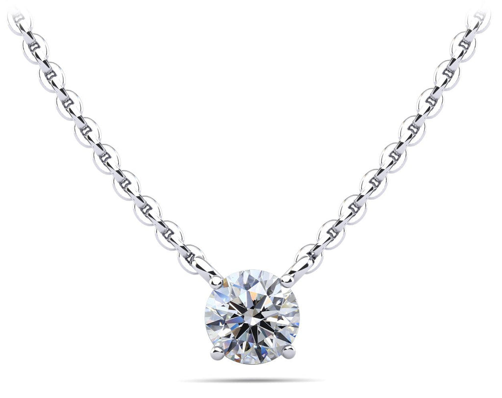 Round Brilliant Diamond Solitaire Diamond Pendant with 0.25 ct.(finished) 4mm - Luxury Time NYC