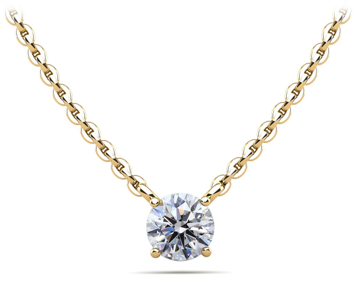 Round Brilliant Diamond Solitaire Diamond Pendant with 0.25 ct.(finished) 4mm - Luxury Time NYC