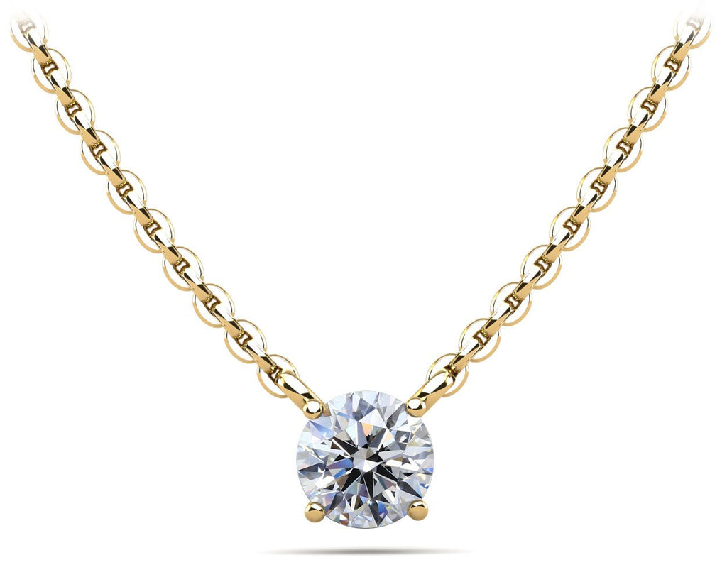 Round Brilliant Diamond Solitaire Diamond Pendant with 0.25 ct.(finished) 4mm - Luxury Time NYC