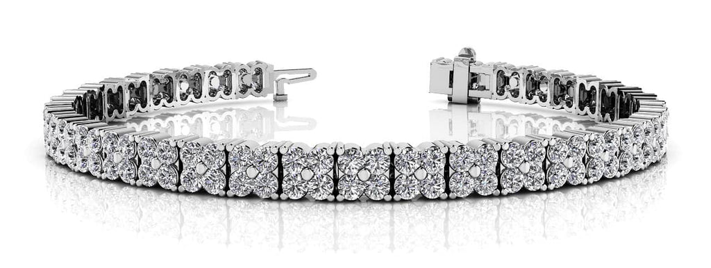 Round Diamond Blossom Tennis Diamond Bracelet with 2.58 ct.(finished) 1.5mm - Luxury Time NYC