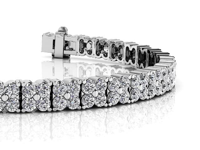 Round Diamond Blossom Tennis Lab - Grown Diamond Bracelet with 2.58 ct.(finished) 1.5mm - Luxury Time NYC