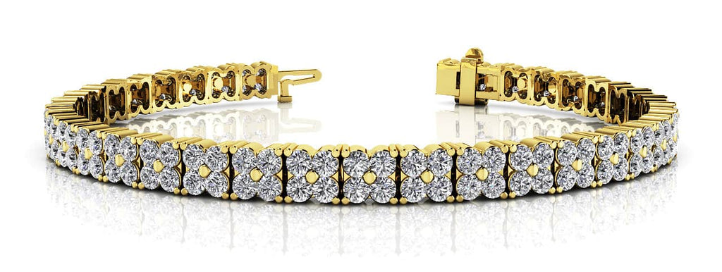 Round Diamond Blossom Tennis Lab - Grown Diamond Bracelet with 2.58 ct.(finished) 1.5mm - Luxury Time NYC