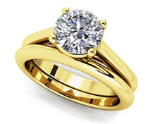 Load image into Gallery viewer, Round Diamond Cathedral Bridal Set Diamond with 0.50 ct.(finished) 5mm - Luxury Time NYC