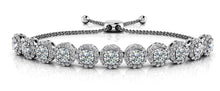 Load image into Gallery viewer, Round Halo Adjustable Diamond Bracelet with 2.04 ct.(finished) 1mm, 3.2mm - Luxury Time NYC