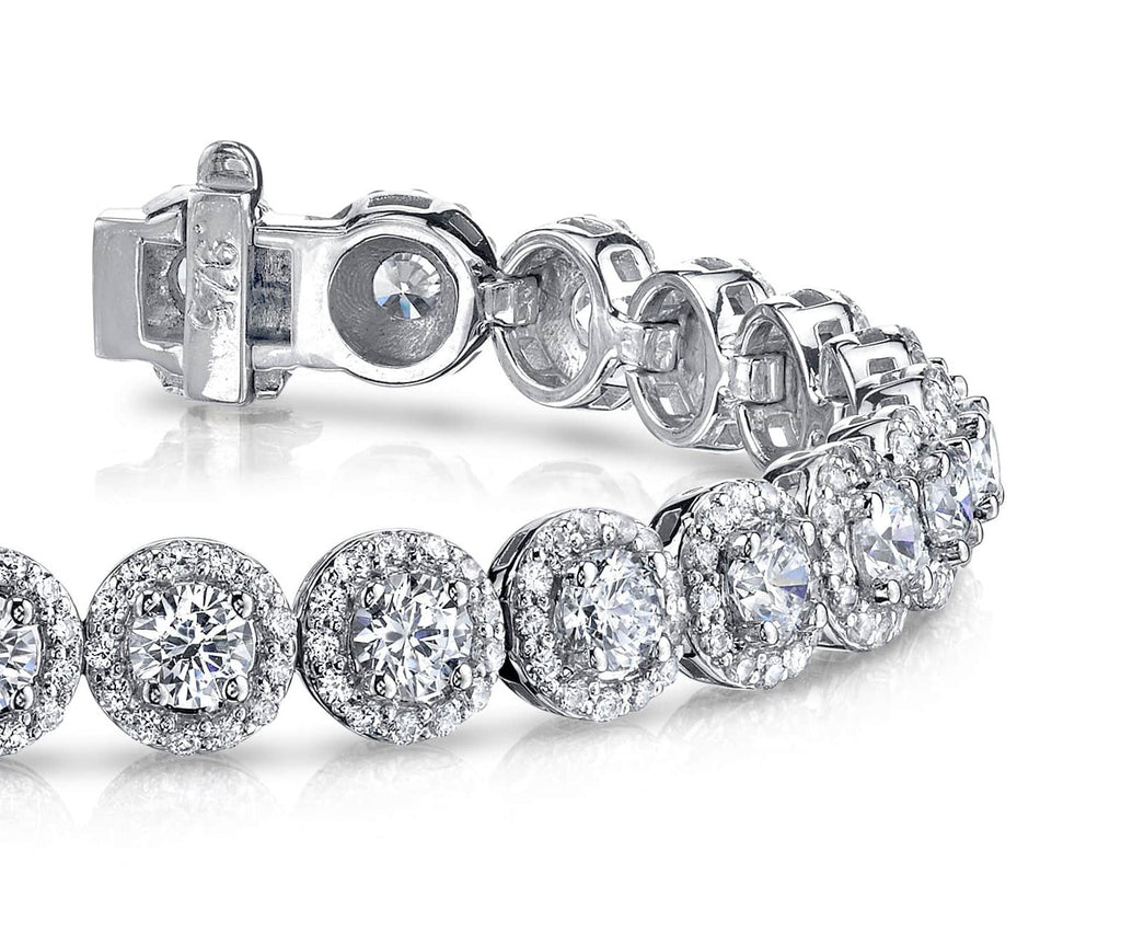 Round Halo Diamond Bracelet with 5.37 ct.(finished) 1mm, 3.2mm - Luxury Time NYC