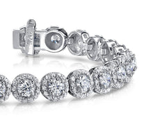 Load image into Gallery viewer, Round Halo Diamond Bracelet with 5.37 ct.(finished) 1mm, 3.2mm - Luxury Time NYC