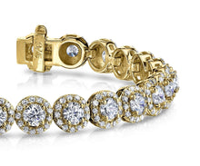 Load image into Gallery viewer, Round Halo Diamond Bracelet with 9.20 ct.(finished) 1.2mm, 4mm - Luxury Time NYC