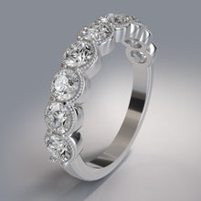 Load image into Gallery viewer, Round Milgrain Diamond Anniversary Diamond Ring with 0.66 ct.(finished) 2.5mm - Luxury Time NYC