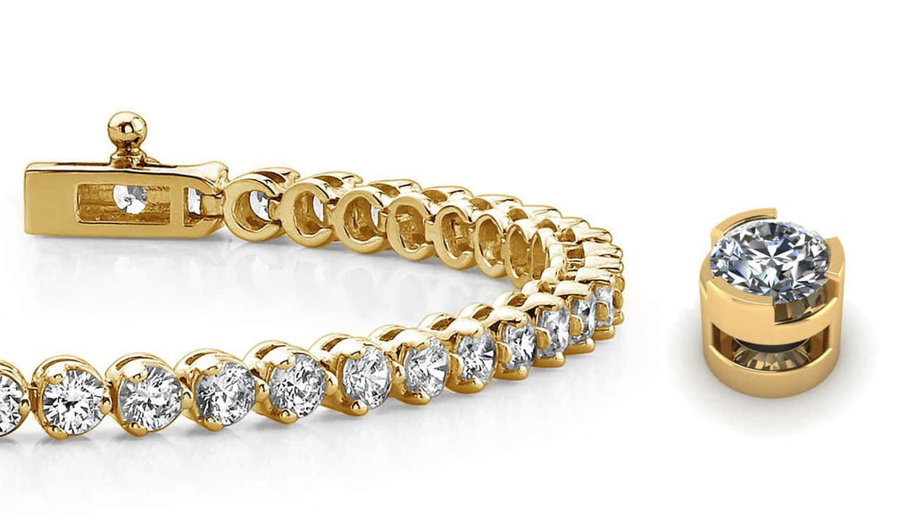 Round Prong Set Lab - Grown Diamond Tennis Bracelet with 5.00 ct.(finished) 3mm - Luxury Time NYC