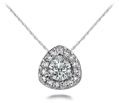 Rounded Triangle Diamond Pendant with 0.24 ct.(finished) 1mm, 3.5mm - Luxury Time NYC