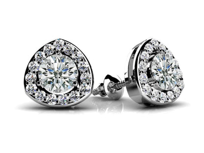 Rounded Triangular Diamond Lab - Grown Diamond Studs with 0.66 ct. (2X0.21 ct. center diamonds) - Luxury Time NYC