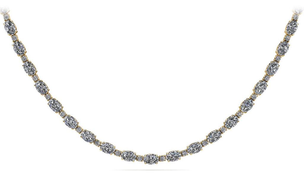 Rounds and Ovals Diamond Lab - Grown Diamond Necklace with 19.01 ct.(finished) 5x3mm, 1.7mm - Luxury Time NYC