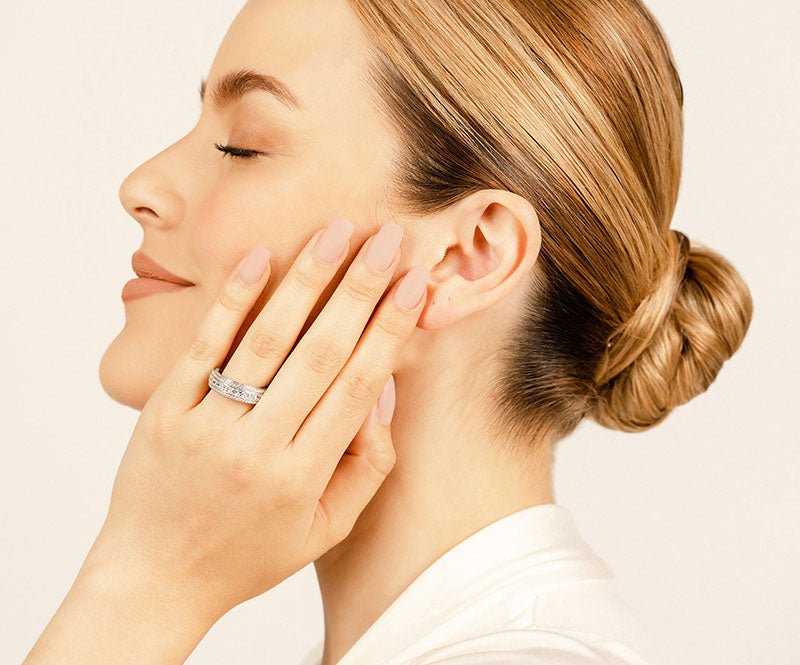 Royal Charm Princess And Round Diamond Accent Ring Lab - Grown Diamond with 1.74 ct.(finished) 1mm, 2.5mm - Luxury Time NYC