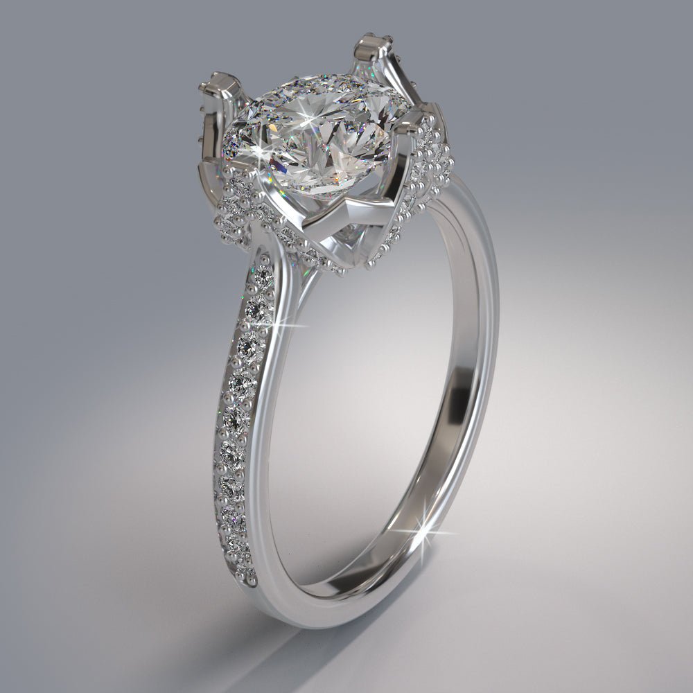 Royal Crown Diamond Ring Diamond with 1.37 ct. (1.00 ct. center diamond) - Luxury Time NYC