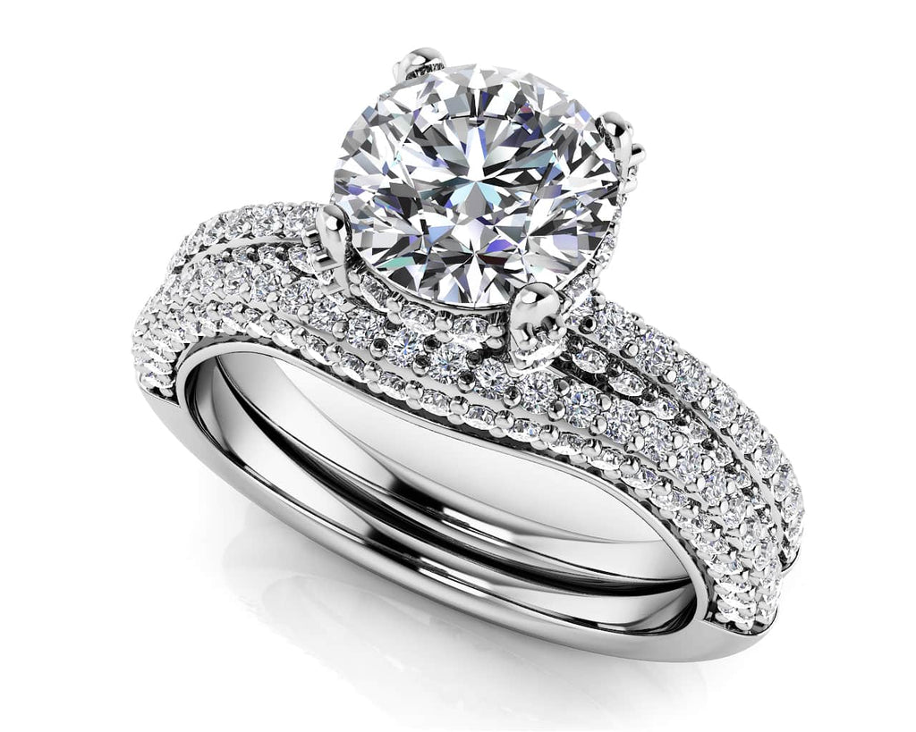 Royal Delight Bridal Set Rings Diamond with 1.62 ct. (0.75 ct. center diamond) - Luxury Time NYC