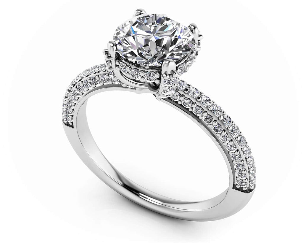 Royal Delight Diamond Engagement Ring with 0.93 ct. (0.50 ct. center diamond) - Luxury Time NYC