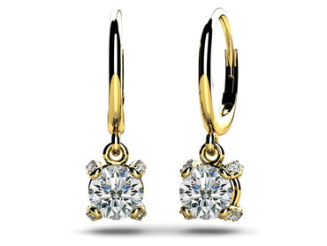 Royal Four Prong Diamond Drop Lab - Grown Diamond Earrings with 0.66 ct.(finished) 1.0mm, 4.0mm - Luxury Time NYC